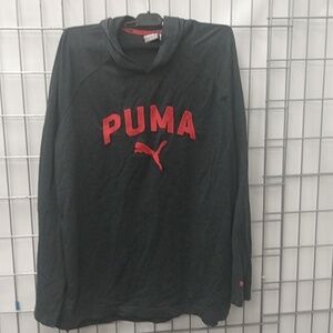 Puma Men's Hoodie Long Sleeve Shirt Size XL black with Red Puma
